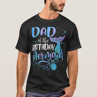 Camiseta Pai da Festa de Aniversário da Família da Sereia C