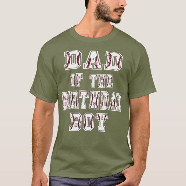 Camiseta Pai Da Festa De Beisebol De Aniversário (Frente)