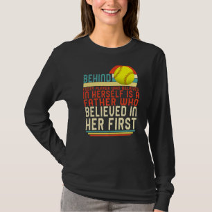 Camiseta Pai Da Filha Do Jogador De Softball Que O Pai Acre