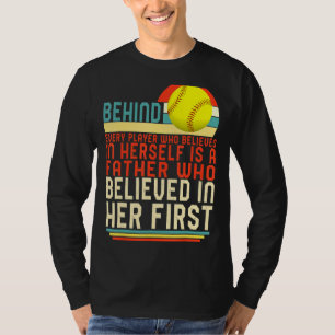 Camiseta Pai Da Filha Do Jogador De Softball Que O Pai Acre