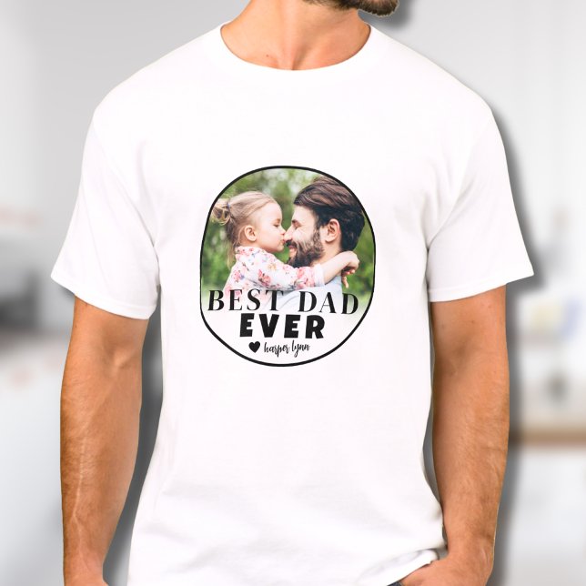 Camiseta Pai da Foto Personalizada do Melhor Pai (Best Dad Custom Photo Father T-Shirt)