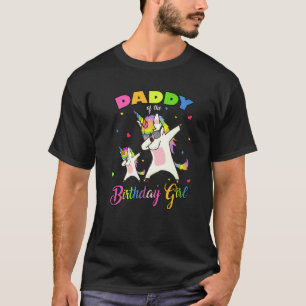 Camiseta Pai da Garota de Aniversário Dabbing Unicorn Princ