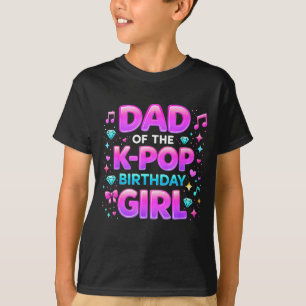 Camiseta Pai da garota do k pop de aniversário festa combin