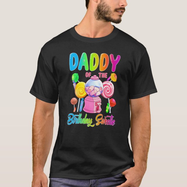 Camiseta Pai Da Garota Docinho De Aniversário Correspondend (Frente)