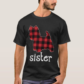 Camiseta Pai da Irmã Xadrez Vermelha Westie Correspondendo 