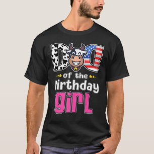 Camiseta Pai da Menina de Aniversário Fazenda Vaca Papai 1
