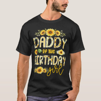Camiseta Pai da Menina de Aniversário Suower Flor Combinand