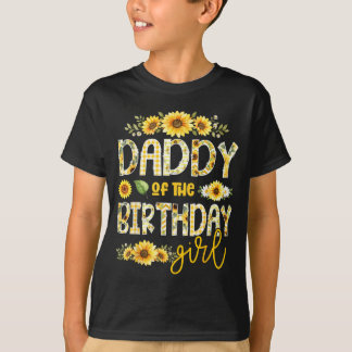 Camiseta Pai da Menina de Aniversário Suower Flor Combinand