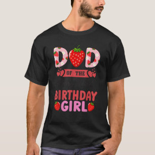 Camiseta Pai da Menina de Morango Do Primeiro Aniversário P