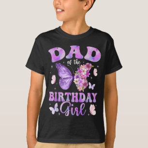 Camiseta Pai da Menina do Aniversário Festa da Borboleta Co