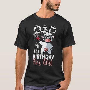 Camiseta Pai Da Menina Do Aniversário Vaca Da Família Prim