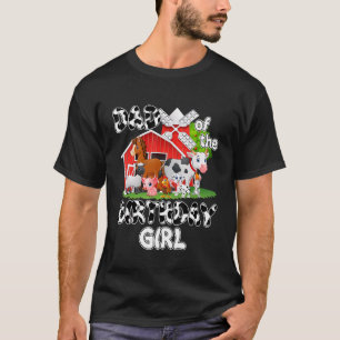 Camiseta Pai Da Menina Do Aniversário Vaca Fazenda Animal A