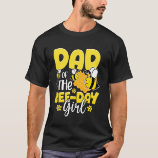 Camiseta Pai da Menina do Dia da Abelha Festa de Aniversári