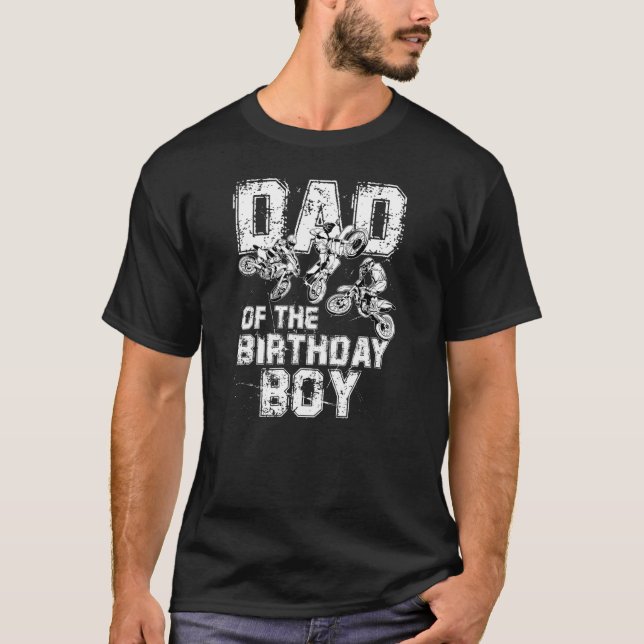 Camiseta Pai Da Motocicleta De Bicicleta Aniversário  (Frente)