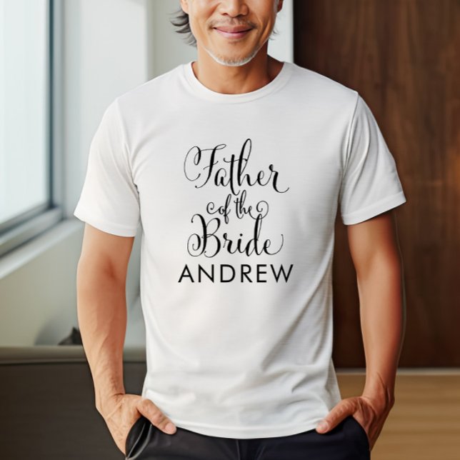 Camiseta Pai da Noiva Caligrafia Nome (Criador carregado)