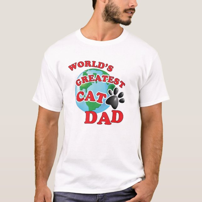 Camiseta Pai da pata do gato do mundo o grande (Frente)