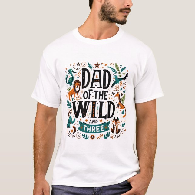 Camiseta Pai da paternidade da selva selvagem (Frente)