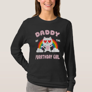 Camiseta Pai Da Pequena Gatinha De Pé-De-Pé