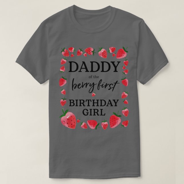 Camiseta Pai da Primeira Garota de Aniversário de Berry, Ru (Frente do Design)