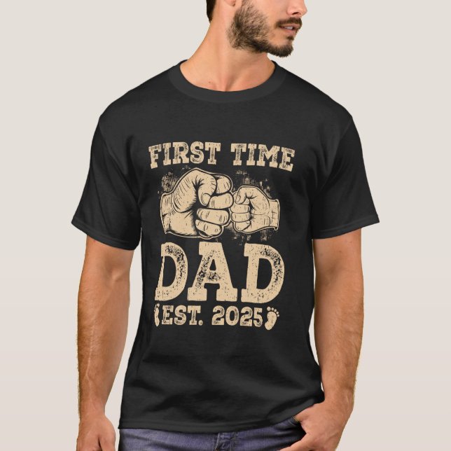 Camiseta Pai Da Primeira Vez No Est 2025 Fist Bump Novo pap (Frente)