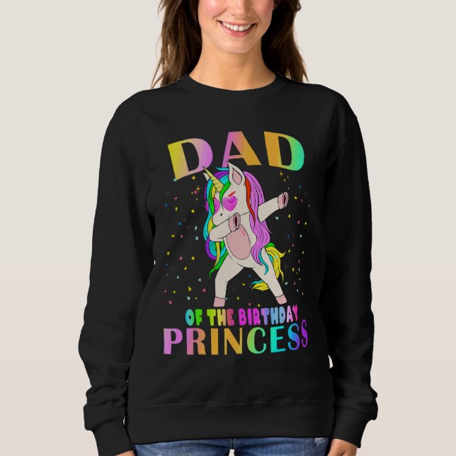 Camiseta Pai Da Princesa De Aniversário A Dabbing Unico (Frente)