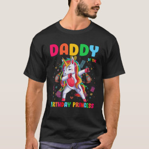 Camiseta Pai Da Princesa De Aniversário Dabbing Unicorn Gi