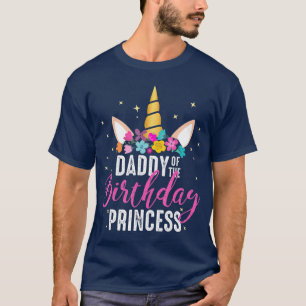 Camiseta Pai Da Princesa de Aniversário Garota