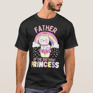 Camiseta Pai da Princesa de Aniversário Gato Fofo em um Cop