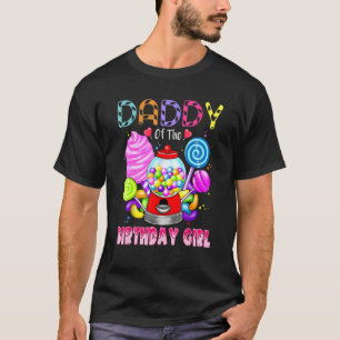 Camiseta Pai Da Rapariga De Aniversário Candyland Candy Bir