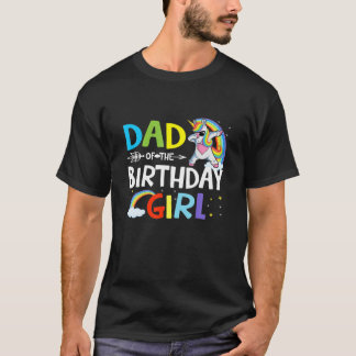 Camiseta Pai Da Rapariga De Aniversário Engraçado Dabbing U