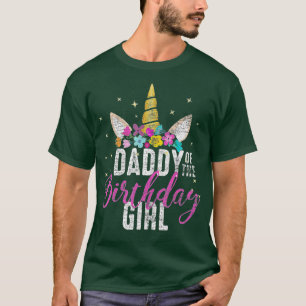 Camiseta Pai Da Rapariga De Aniversário Que Padre Dotou Uni