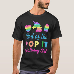 Camiseta Pai Da Rosquinha De Birthday Girl Unicorn Cresce F