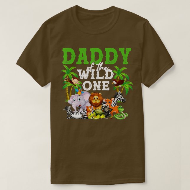 Camiseta Pai Da Selva Safari De Aniversário Do Jardim Zooló (Frente do Design)