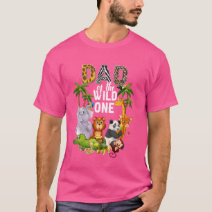 Camiseta Pai Da Selvagem Safari De Um Aniversário, Zoo Bir