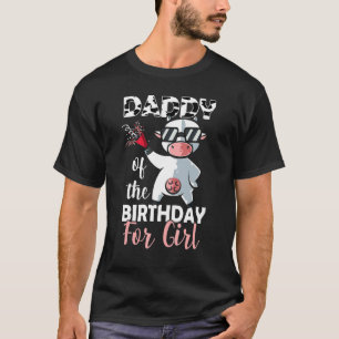 Camiseta Pai Da Vaca Da Família Birthday Girl No Primeiro D