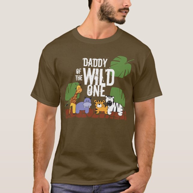 Camiseta Pai da WILD ONE Safari Primeiro Aniversário (Frente)