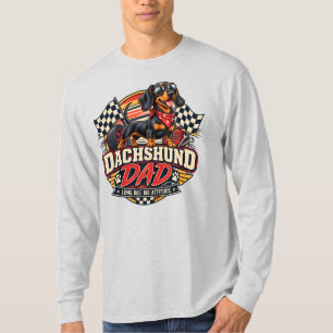 Camiseta Pai Dachshund Correndo Bandeira Xadrez Cachorro Co