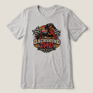 Camiseta Pai Dachshund Correndo Bandeira Xadrez Cachorro Co