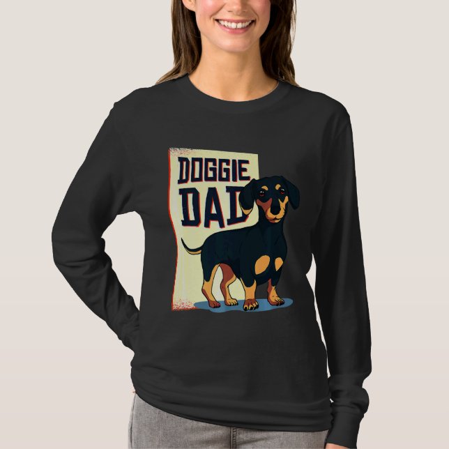 Camiseta Pai Dachshund Doggie (Frente)