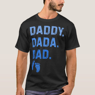 Camiseta Pai Dada Papai Bebê Pegadas Masculino