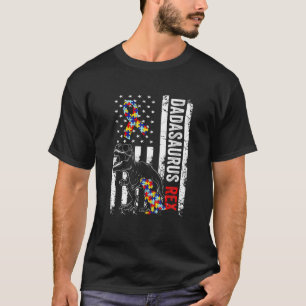 Camiseta Pai Dadasauro Rex Autismo Sensibilização Pai Orgul