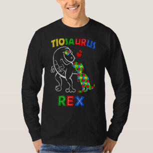 Camiseta Pai Dadasauro Rex Autismo Sensibilização Pai Orgul