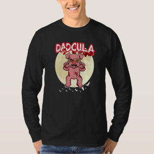 Camiseta Pai Dadcula Dracule Vampiro Pai Festa de Halloween