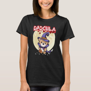 Camiseta Pai Dadcula Dracule Vampiro Pai Festa de Halloween