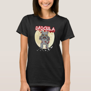 Camiseta Pai Dadcula Dracule Vampiro Pai Festa de Halloween