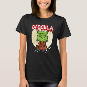 Camiseta Pai Dadcula Dracule Vampiro Pai Festa de Halloween