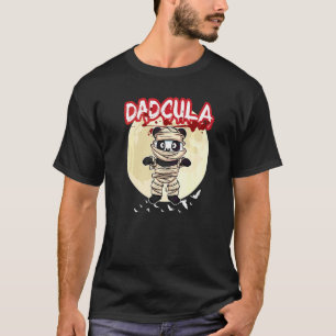 Camiseta Pai Dadcula Dracule Vampiro Pai Festa de Halloween