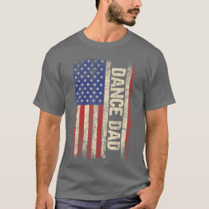 Camiseta Pai Dançarino Dança Bandeira Americana dos EUA M