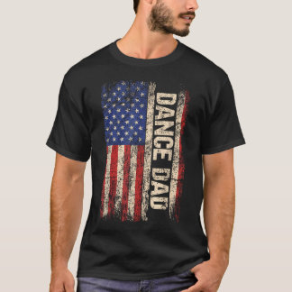 Camiseta Pai Dançarino Dança EUA Bandeira Americana Dançari