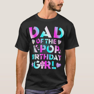 Camiseta Pai das Garotas de Aniversário do K-Pop Música Cor
